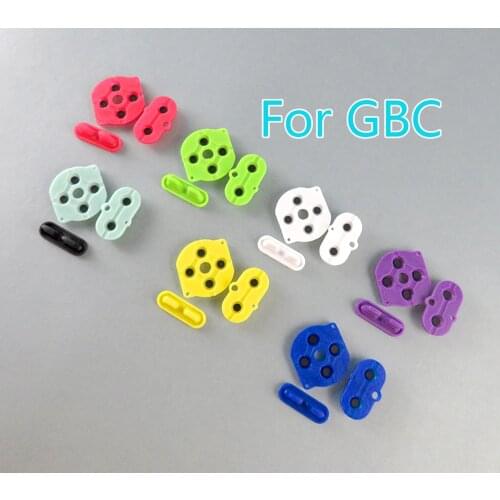 5sets Colors rubber conductive button A-B d-pad for Game Boy Color GBC shell housing silicon start select keypad