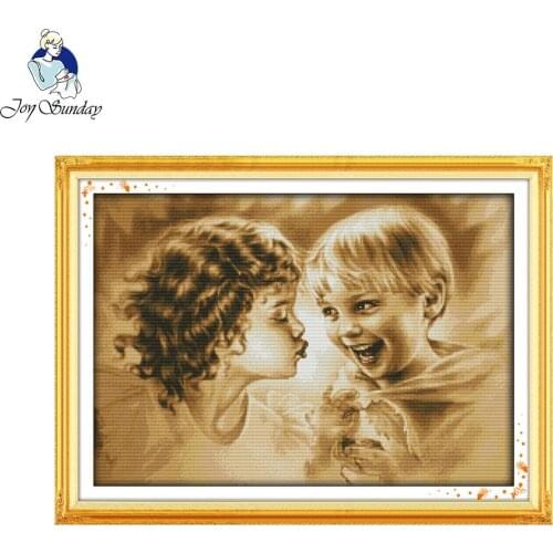 Joy Sunday DIY Craft Cross Stitch Homeland Mascot Paintings Counted Printed on Fabric 14CT 11CT My Little Buddy Cross Stitch Set