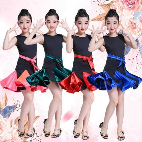 2018 The new children Latin dance skirt girl national standard performance competition Latin dance skirt