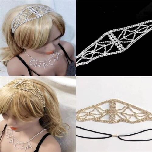 2021 new fashion headwear exquisite luxury crystal hair band hair chain sweet bride jewelry Rhinestone chain birthday gift