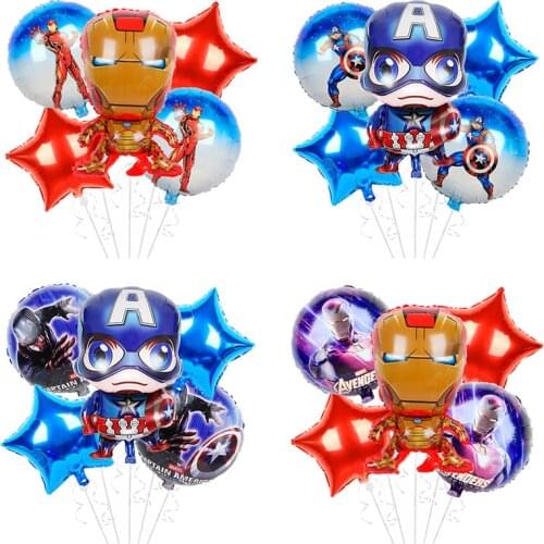 New Marvel Anime Figure Iron Man Captain Birthday Balloon Star Diy Cosplay Decoration Balloons Childrens Toys Gifts