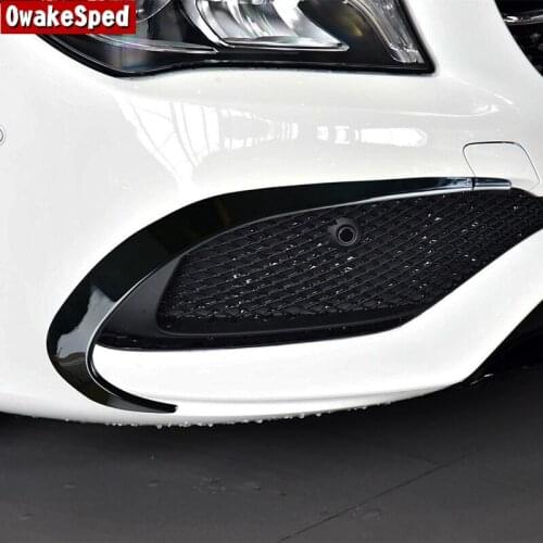 Car Front Bumper Fog Light Air Knife Spoiler Flap Trim Grill Grid Decoration For Mercedes Benz CLA C117 2017-18 Shark Fins Trim