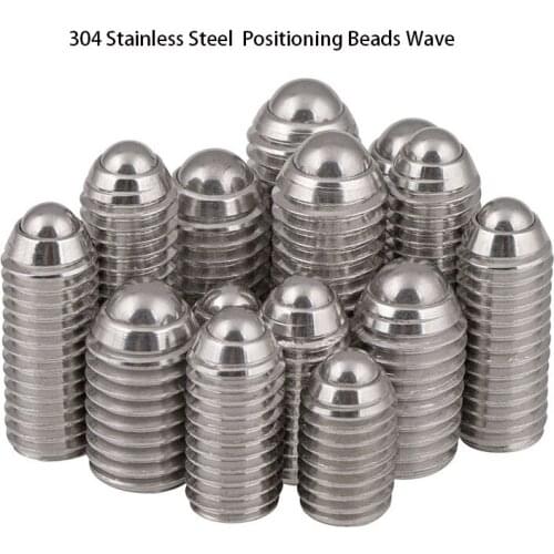 304stainless Steel Ball Positioning Bead Wavelet Screw Steel Ball Fastening Spring Ball Head Plunger 10PCS