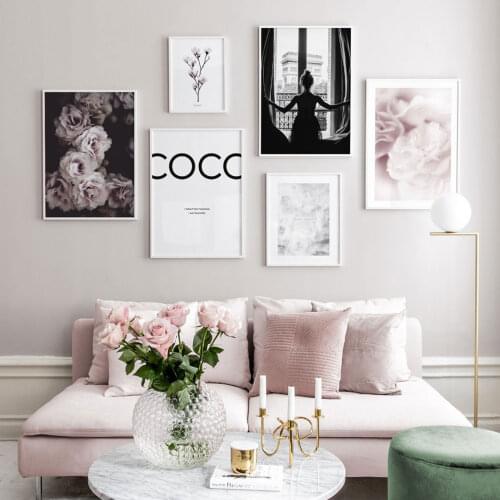 Nordic Fashion Poster Flowers Canvas Painting Quote Wall Art Pictures For Living Room Modern Home Decorative Prints On The Wall