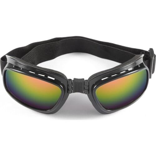 Folding Vintage Motorcycle Glasses Windproof Dustproof Ski Goggles Off Road Racing Eyewear Glasses Adjustable Elastic Band