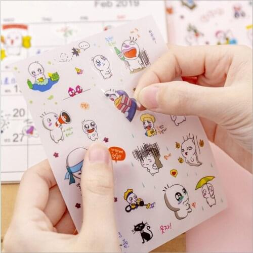 6pcs/lot Cartoon Pet Funny Series Korean Style Decorative Stickers Adhesive Stickers Scrapbooking DIY Decoration Diary Stickers