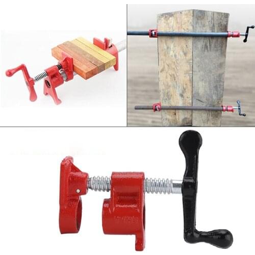 1/2 Inch Heavy Duty Pipe Clamp Woodworking Wood Gluing Pipe Clamp 3/4 Inch Pipe Clamp Fixture Carpenter Woodworking Tools