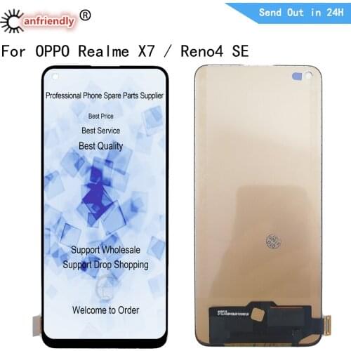 TFT LCD For OPPO Realme X7 2020 LCD Display Touch Panel Screen Digiziter Sensor With Frame Assembly For OPPO Reno4 SE PEAT00