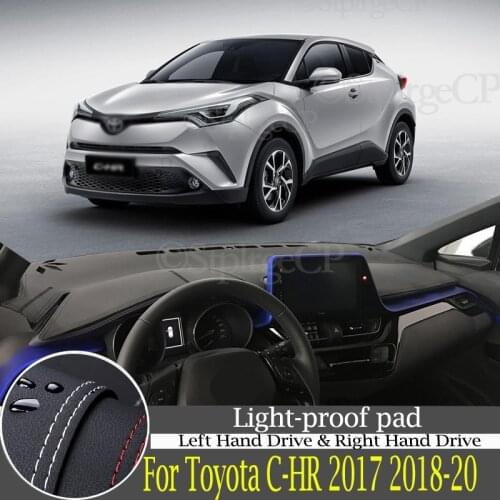 High-quality leather instrument panel protection pad and light-proof pad for Toyota CHR 2017-2020 C HR car styling accessories