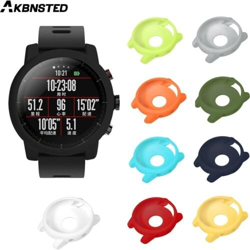 AKBNSTED TPU Protective Soft Silicone Full Case Cover For Huami Amazfit Stratos 2/2S Protect Shell Sport Watch Band Accessories