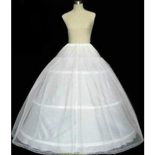 White Ball Gown Petticoat for Wedding Dress Fluffy 3 Hoop Skirt Underskirt Woman Crinoline Pettycoat 2022