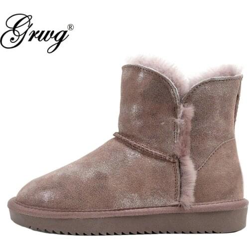 High Quality 2021 New Fashion Australia Genuine Leather Nature Wool Lined Ankle Winter Women Snow Boots