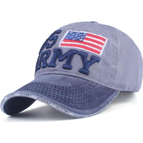 100% Washed Cotton Baseball Caps Men Summer Cap Embroidery Letters Dad Hat for Women Fashion Cap Us-Army Snapback Hat