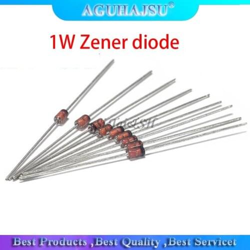 100pcs 1W Zener diode DO-41 3V 3V3 3V6 3V9 4V3 4V7 5V1 5V6 6V2 6V8 7V5 8V2 9V1 10V 11V 12V 13V 1N4733A 1N4742A 1N4728A