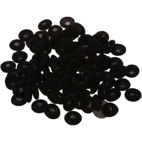 100 Pcs Black Sponge Earbud Headphone Cap Ear Pads Cover Replacement