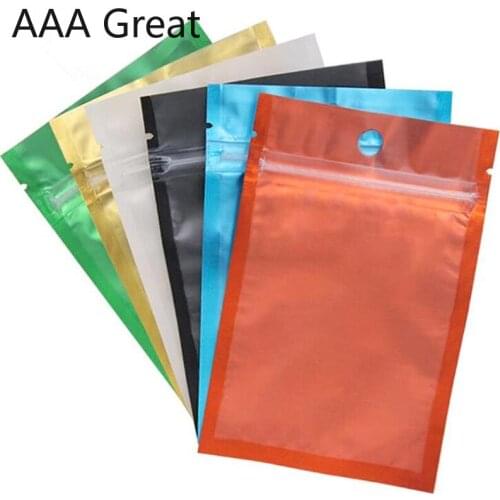 100Pcs/Lot Mobile Phone Case Data Line Packaging Bags Aluminum Foil Sealed Mask Bag Ziplock Bag Food Storage Front Clear Pouches