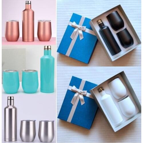 12set fashion 500ml 17oz Wine Bottle 12oz Wine Tumbler Egg Cups Stainless Steel Vacuum flask Insulated Bottle Cups