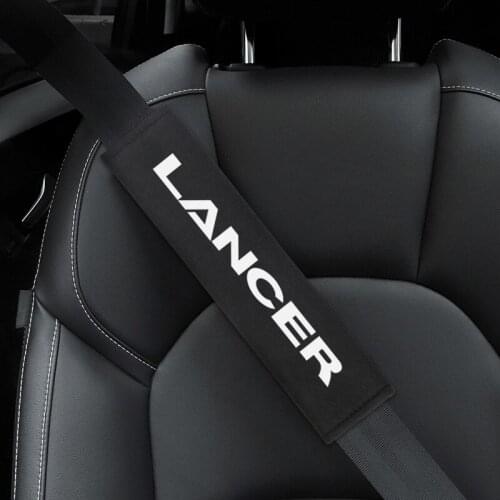 2pcs Seatbelt Cover Cotton Black Protection Cover Case for Mitsubishi Lancer Accessories Car Styling