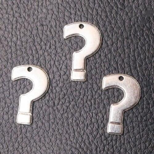 20pcs/lot Antique Silver Plated 15*23mm Question Mark Metal Pendant DIY Charm Earrings Bracelet Jewelry Handicraft Making A2271