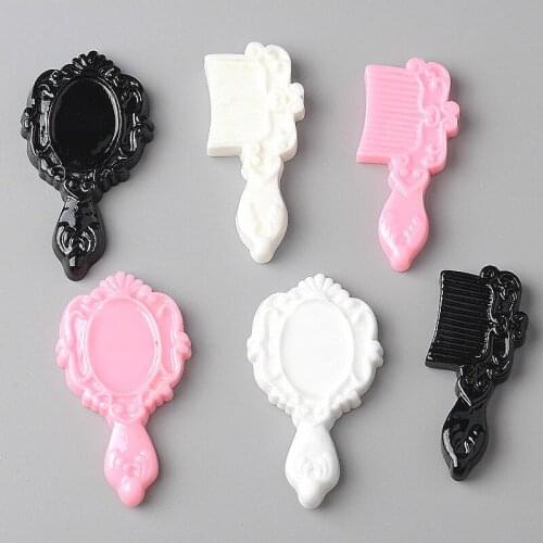 20pcs Simulation Mini Comb Mirror Resin Figurines DIY Craft Supplies Phone Shell Decor Patch Arts Hair Ornaments Cute Kids Toys