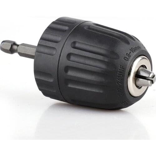 24UNF Keyless Drill Chuck Converter Shankless Chuck Chuck With 1/4 Inch Hex Shank 0.8-10mm Pilote De Mandrin Sans Clef