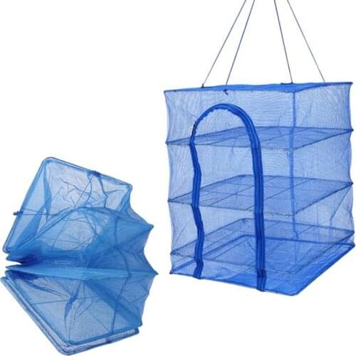 4 Layers Drying Net Fish Net Drying Rack Hanging Vegetable Fish Dishes Dryer Net PE Hanger Fish Net