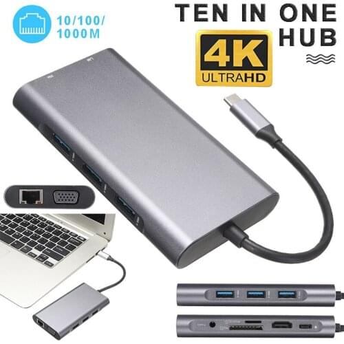 5Gbps High Speed Type-C Adapter Portabel 4K HDMI-compatible VGA PD USB 3.0 Adapters For PC Laptop Mouse Keyboards