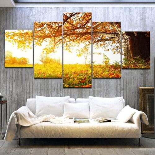 5 Panel Photography Canvas Modern Abstract Painting Canvas Art Landscape Sunset Wall Frame Modular Picture for Living Room