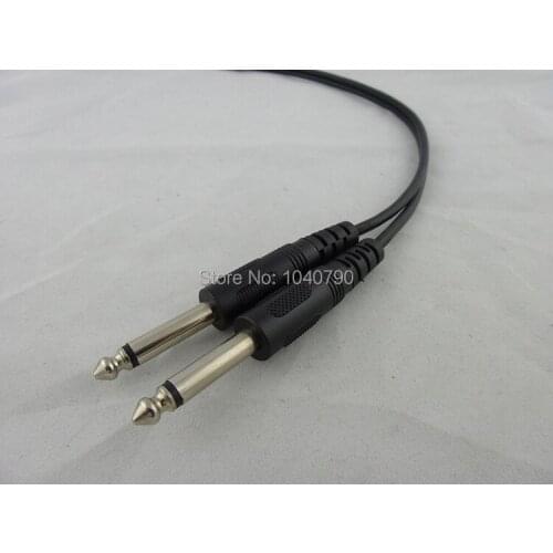 6.3/6.35/6.5 Three core stereo to two 6.35 Mono audio line cables 5M 16ft