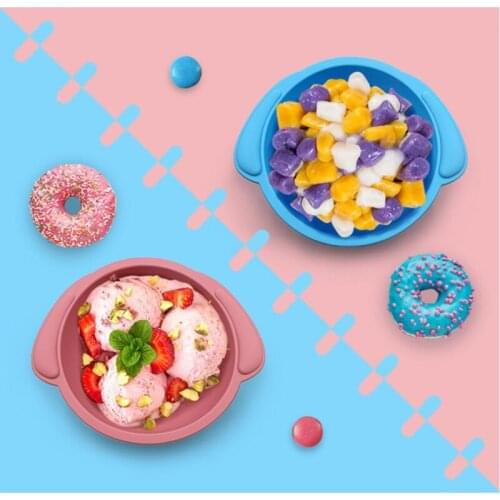 Baby Suction Dinner Plate Infants Learning Feeding Dish Non-toxic BPA-Free Silicone Solid Color Bowl for Newborn Children Tablew