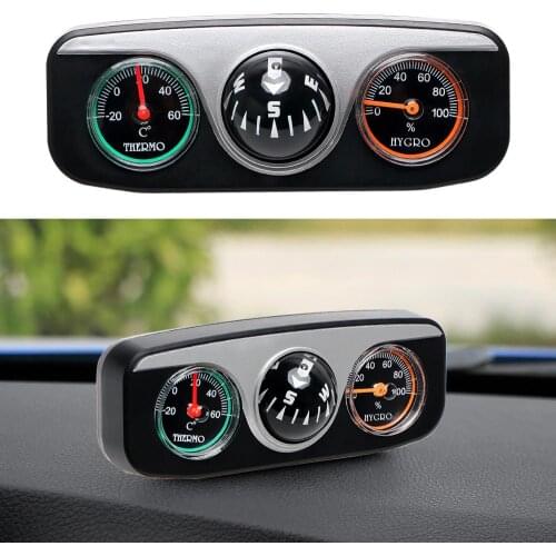 Interior Accessories For Auto Boat Vehicles Car Ornaments Car Styling Compass Thermometer Hygrometer 3 in 1 Guide Ball