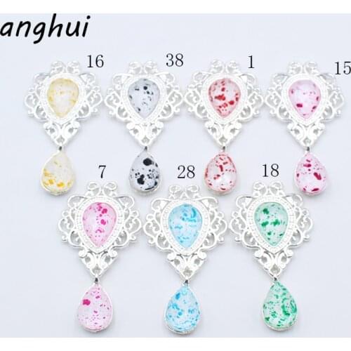 Brand New 10 Pcs/Lot 48X26MM Silver Brooch, Sewing And Embellishment With Metal Buttons DIY Wedding Decoration Crafts