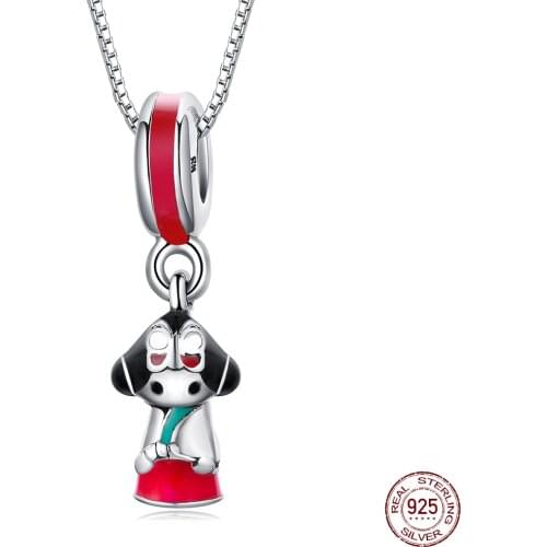 Authentic 925 Sterling Silver Charm Japanese Style Kimono Pendant Beads For Original Pandora Charm Bracelets & Bangles Jewelry