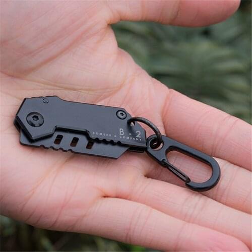 B-2 Bomber Nano Knife Tactical Pocket Knife Keychain EDC Multi-purpose Swiss Military Steel Survival Gear for Outdoor Camping