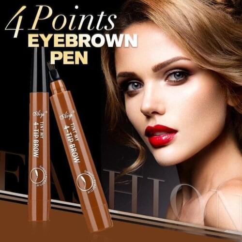 4 Points Eyebrown Pen Microblading Eyebrow Pencil Tint Tattoo Pen Paint Makeup Eyebrows Waterproof Cosmetic Eye brow Liner