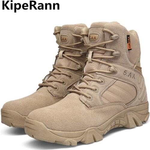 KipeRann Outdoor Sports Tactical Camping Shoes Mens Boots For Climbing Breathable Lightweight Mountain Boots Hiking Shoes