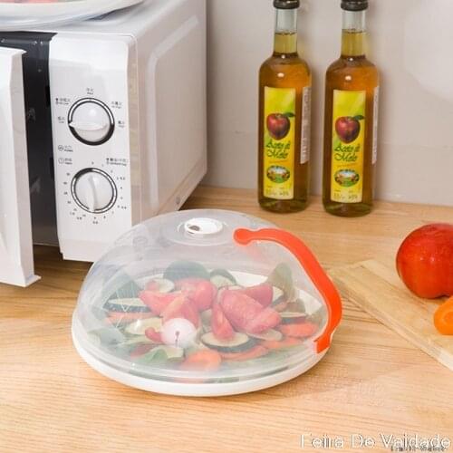 Fresh-keeping Lids Plastic Oil-proof Microwave Oven Cover Handle Heating Special Transparent Dish Cover Round Anti-scalding Bowl