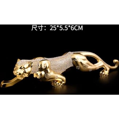 Leopard car decoration tiger metal diamond creative car decoration alloy coin leopard car car accessories