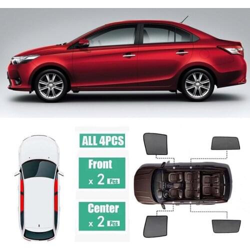 Side Windows Magnetic Sun Shade UV Protection Ray Blocking Mesh Visor Fit For Toyota Vios 2014-2019