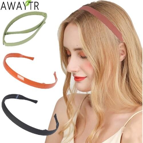 AWAYTR Women Foldable Headband Candy Solid Colors Hair Bands Head Hoop Bezel Girls Hairbands Non-slip Hair Accessories Headdress