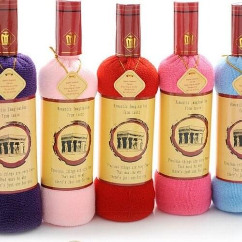 Wholesale or resell Red wine towel cake mother day gift send mom dad send promotional 100% ultrafine fiber