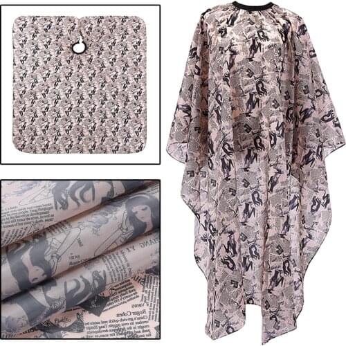 Printed Hair Styling Salon Polyester Cape Waterproof with Closure Snap Hair Cutting Cape for Women Men Kids