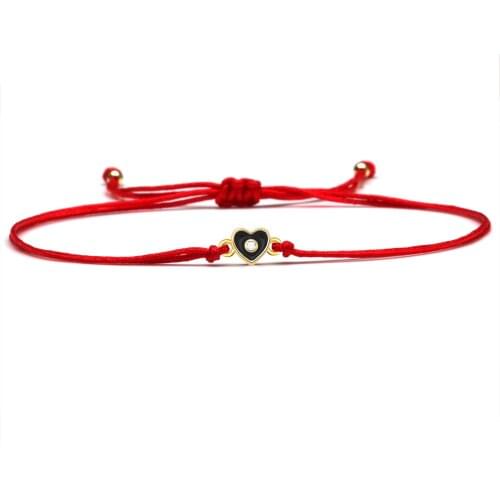 Popular Small Cubic Zirconia Love Heart Charm Bracelet Women High Quality Durable CZ Copper Red String Hot-selling daily Jewelry