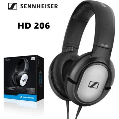 Sennheiser HD206 Stereo WIRED Headphones Earphones Over Ear Black High Quality Stereo Music Sport Headset for iPhone/Android