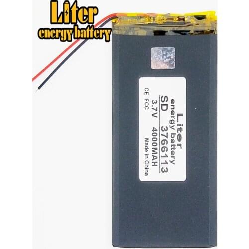 Size 3766113 3.7V 4000mah Lithium polymer Battery with Protection Board For 7 inch Tablet PC