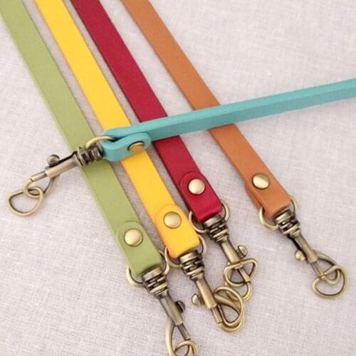 Genuine Leather 31CM Adjustable Replacement Crossbody Straps 0.9CM Width Bag Accessories Hardware Cross Pattern Buckles