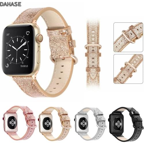 Bling Christmas Leather Band for Apple Watch Series SE 6 5 4 3 2 1 Strap Classic Buckle Watchband for iWatch 44/40/42/38mm Belt