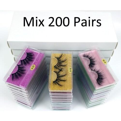 Wholesale 25mm Lashes 30/50/100/200 pairs Mink Eyelashes Bulk 3D Mink Lashes Makeup Dramatic 25mm False Eyelashes