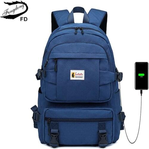 Fengdong school bags for teenage boys usb charge book bag high school student waterproof backpack men backbag unisex schoolbag