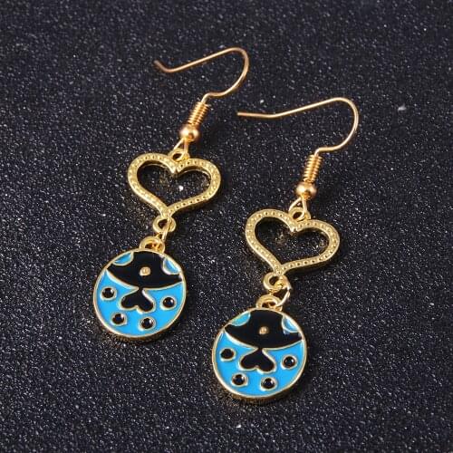 Anime JoJo Bizarre Adventure Heart Earring Golden Wind Giorno Giovanna Cosplay Drop Earrings For Women Girl Party Jewelry Gift